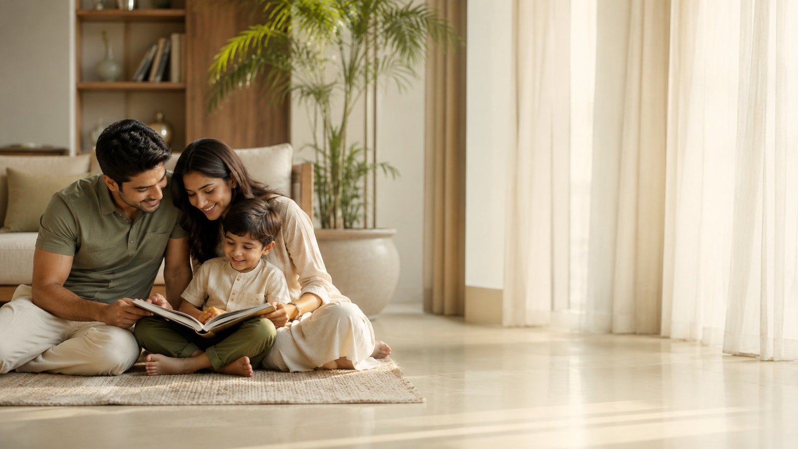 A young family at home